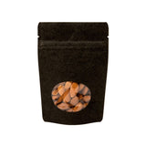 Doypack en papier kraft noir avec fenêtre transparente ovale 17x90x285 mm (340 g)  - 100 pièces