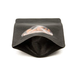 Doypack en papier kraft noir avec fenêtre transparente ovale 17x90x285 mm (340 g)  - 100 pièces