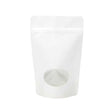 Stand Up Pouches Kraft White with oval Window 149x89x232mm | 312 grams 