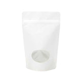 Stand Up Pouches Kraft White with oval Window 149x89x232mm | 312 grams 