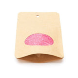 Doypack en papier Kraft avec fenêtre ovale, 8x5x13cm