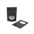 Stand Up Pouches Kraft Black with oval Window 102x60x152mm | 57 grams with round hang hole 