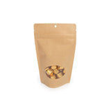 Doypack en papier Kraft avec fenêtre ovale, 13x7x20.5cm