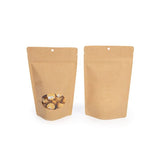 Doypack en papier Kraft avec fenêtre ovale, 13x7x20.5cm