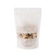 Eco Friendly Stand Up Pouches Rice Paper White With Rectangle Window 149x89x232mm 