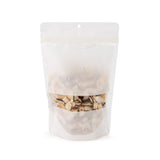 Eco Friendly Stand Up Pouches Rice Paper White With Rectangle Window 149x89x232mm 