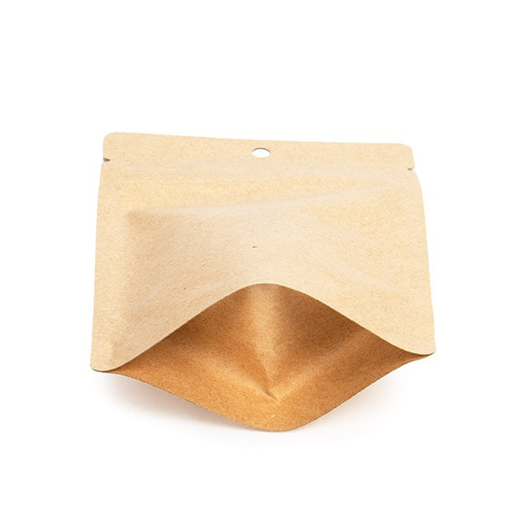 Doypack Kraft, 10.2x6x15.2cm avec hangtrou - 100 pieces