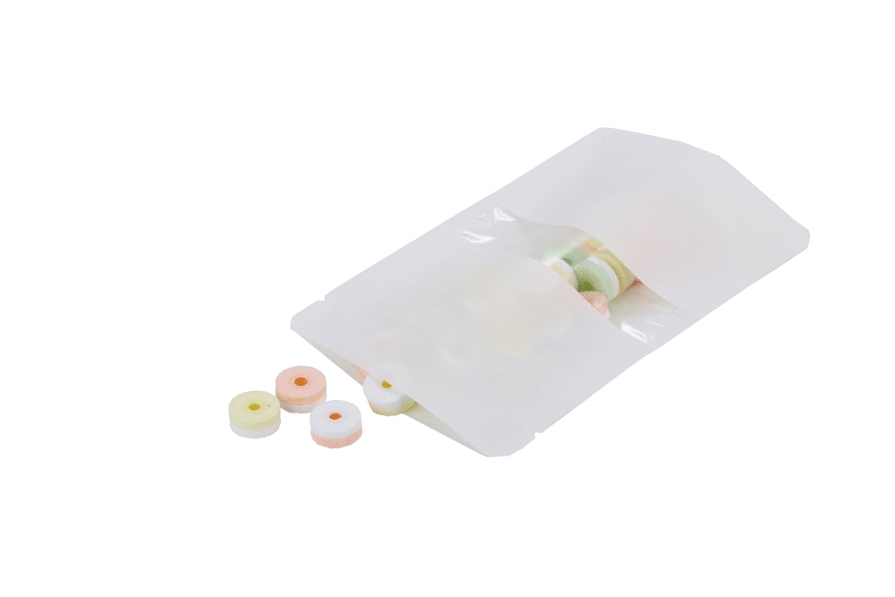 Doypack Blanc kraft 102x60x152 mm (57 g) - 100 pièces