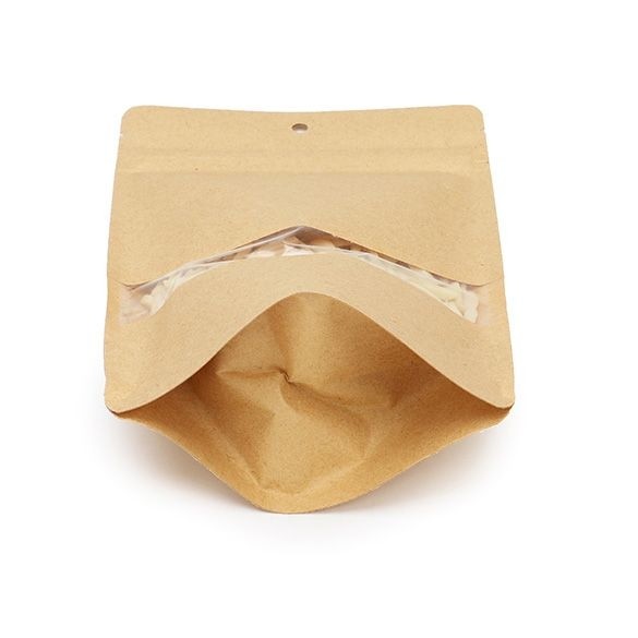 Doypack kraft 130x79x206 mm (113 g) trou suspension rond - 100 pièces