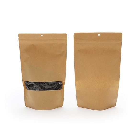 Doypack kraft 171x89x285 mm (340 g) Trou Suspension Rond - 100 pièces