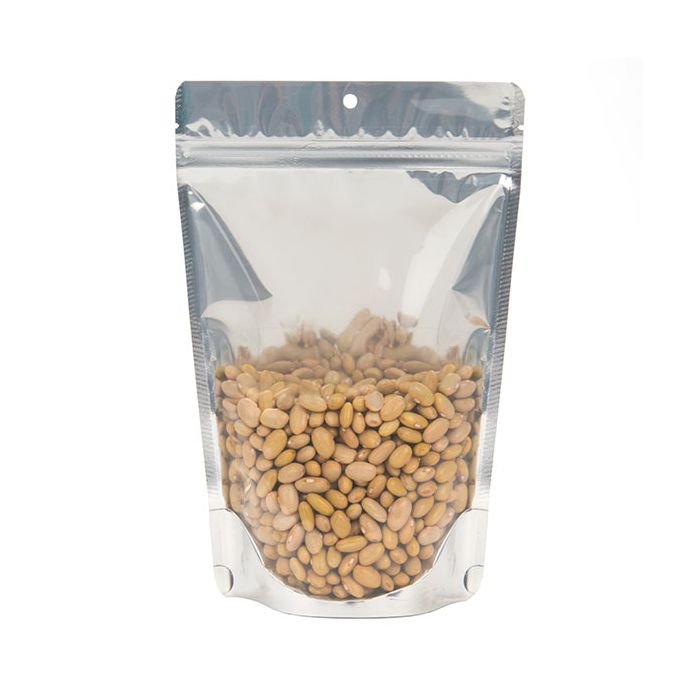 White Backed Stand Up Zipper Pouch 150x90x230 mm with Hang Hole 