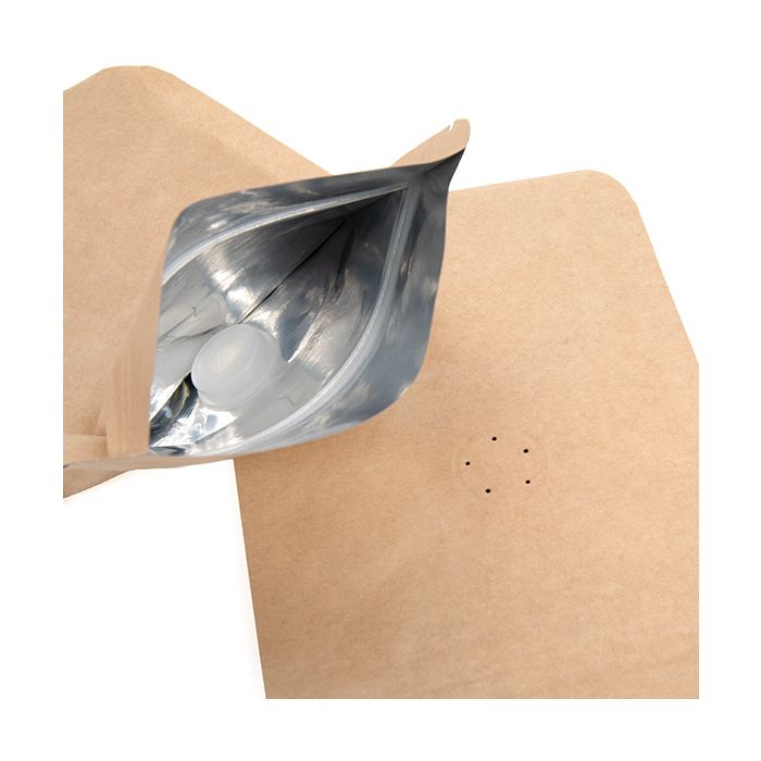 Pochettes Doypack en kraft 10,2 x 6 x 15,2 cm avec valve (100 pièces)