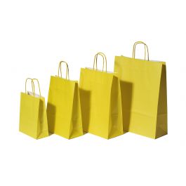 Sac en papier Jaune, 320+120x410mm - 50 pcs