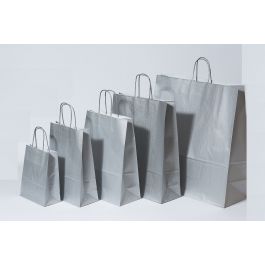 Sac en papier Argenté, 320+120x410mm - 50 pcs
