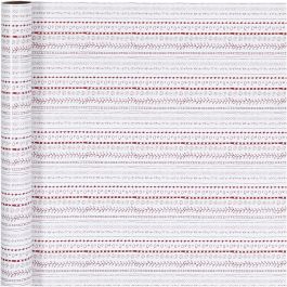 Papier cadeau, rouge, blanc, doodles, L: 70 cm, 80 gr, 4 m/ 1 rouleau [HOB-190440]
