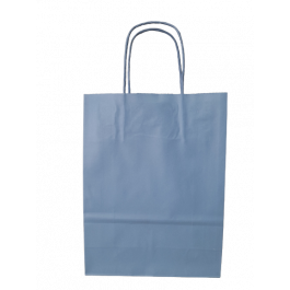 Sac en papier Bleu Pastel, 180+80x220mm - 50 pcs