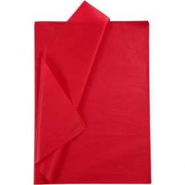 Papier de soie Rouge, Feuilles 50x70 cm, 14 g - 25 Feuilles