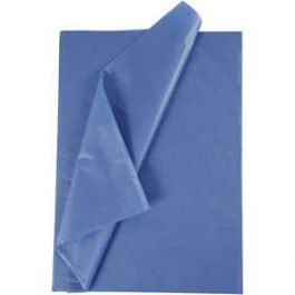 Papier de soie Bleu, Feuilles 50x70 cm, 14 g - 25 Feuilles