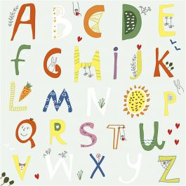 Serviette de table Alphabet, taille 33x33 cm - 20 pcs