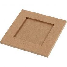 Cadre pour collage, taille 10x10 cm, profondeur 3 mm, MDF, taille intérieur 6x6 cm - 1 pc