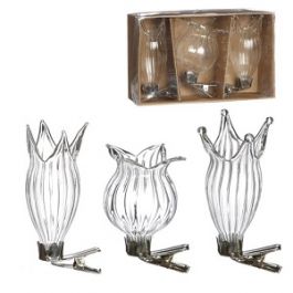 Vases on clip Ø4cm assorted of 3 vases - 1 set