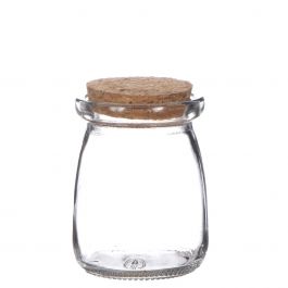 Glass jar with cork Ø9cm and 12.5cm high (12 pcs.) [IFS-29153]