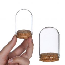 Glass mini stolp Ø4cm and 6cm high with cork (6 pcs.) [IFS-29410]