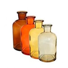 Bouteilles en verre Ø70 h: 90 mm couleurs assorties - 12 Pcs
