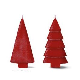 Candle set 2 trees red 12cm high (1 set, 6pcs) [IFS-32151]