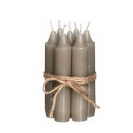 Bougies de table Taupe, 110 mm - 7 pcs