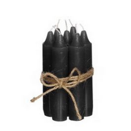 Bougie de table Noir, 110 mm - 7 pcs