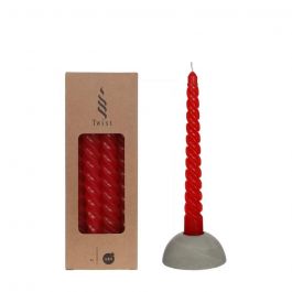 Candles twisted red 19cm high (4 pcs.) [IFS-32231]