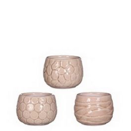 Plant pot Mila craquele glaze Pink 7cm high (9 pcs.) [IFS-33509]