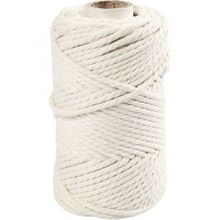 Macramé Blanc cassé, L: 55 m, P: 4 mm, 330 g - 1 Rouleau