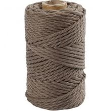 Macramé Brun clair, L: 55 m, P: 4 mm, 330 g - 1 Rouleau