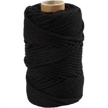 Macramé Noir, L: 55 m, P: 4 mm, 330 g - 1 Rouleau