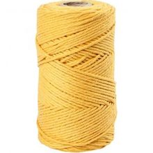 Macramé Jaune, L: 198 m, P: 2 mm, 330 g - 1 Rouleau