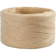 Fil en raphia Sable, L: 7-8 mm, 100 m - 1 Rouleau