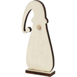 Lutin Noël, H: 10 cm, profondeur 1,5 cm, L: 4,5 cm, épaisseur 3 mm - 3 pcs