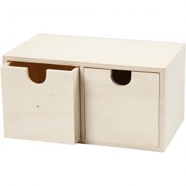 Commode 2 tiroirs, taille 92x177mm, taille intérieur 72x72mm - 1 pc