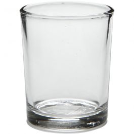 Porte-Bougies en verre, H: 6,5 cm, P: 4,5 cm - 4 pcs