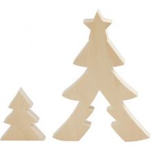 Figurine 2en1 : Sapin de Noël, H: 8+20 cm, L: 6.5+14.5 cm, profondeur 2 cm - 1 pc