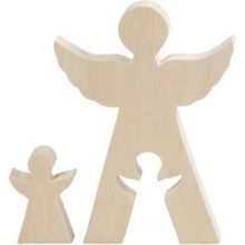 Figurine 2en1 : Ange, H: 7.8+20 cm, L: 4.5+14.3 cm, profondeur 2 cm - 1 pc