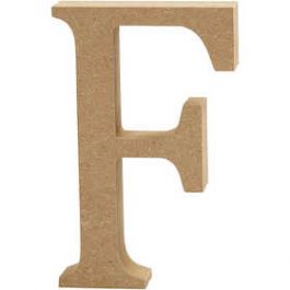 Lettre: F, H: 8 cm, épaisseur 1.5 cm, MDF - 1 pc