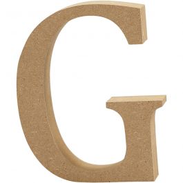 Lettre :, H: 8 cm, épaisseur 1.5 cm, MDF - 1 pc