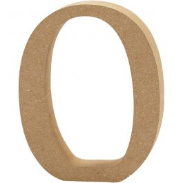 Lettre: O, H: 8 cm, épaisseur 1.5 cm, MDF - 1 pc