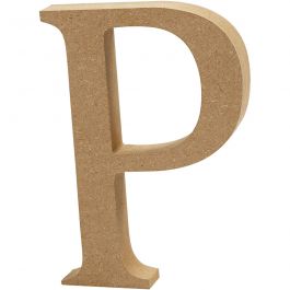 Lettre: P, H: 8 cm, épaisseur 1.5 cm, MDF - 1 pc