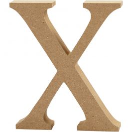 Lettre: X, H: 8 cm, épaisseur 1.5 cm, MDF - 1 pc