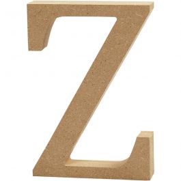 Lettre: Z, H: 8 cm, épaisseur 1.5 cm, MDF - 1 pc