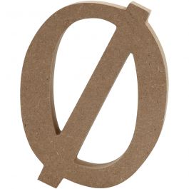 Lettre: Ã˜, H: 8 cm, épaisseur 1.5 cm, MDF - 1 pc